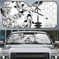 Japan And Hawaii Auto Sun Shade Sakura Koi Fish Hawaiian Lei Kanaka LT14 White - Polynesian Pride