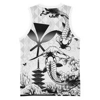 Japan And Hawaii Basketball Jersey Sakura Koi Fish Hawaiian Lei Kanaka LT14 - Polynesian Pride