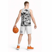Japan And Hawaii Basketball Jersey Sakura Koi Fish Hawaiian Lei Kanaka LT14 - Polynesian Pride