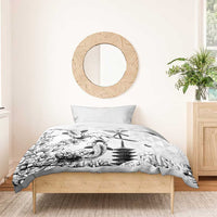 Japan And Hawaii Bedding Set Sakura Koi Fish Hawaiian Lei Kanaka - Polynesian Pride