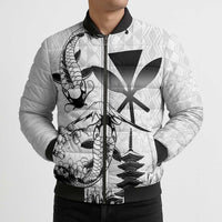 Japan And Hawaii Bomber Puffer Jacket Sakura Koi Fish Hawaiian Lei Kanaka LT14 - Polynesian Pride