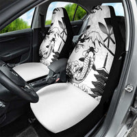Japan And Hawaii Car Seat Cover Sakura Koi Fish Hawaiian Lei Kanaka - Polynesian Pride