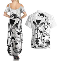 Japan And Hawaii Couples Matching Summer Maxi Dress and Hawaiian Shirt Sakura Koi Fish Hawaiian Lei Kanaka LT14 - Polynesian Pride