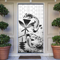 Japan And Hawaii Door Cover Sakura Koi Fish Hawaiian Lei Kanaka LT14 White - Polynesian Pride
