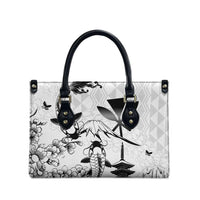 Japan And Hawaii Leather Bag Sakura Koi Fish Hawaiian Lei Kanaka - Polynesian Pride