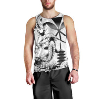 Japan And Hawaii Men Tank Top Sakura Koi Fish Hawaiian Lei Kanaka LT14 - Polynesian Pride