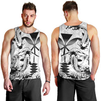 Japan And Hawaii Men Tank Top Sakura Koi Fish Hawaiian Lei Kanaka LT14 - Polynesian Pride