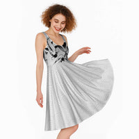 Japan And Hawaii Midi Dress Sakura Koi Fish Hawaiian Lei Kanaka - Polynesian Pride