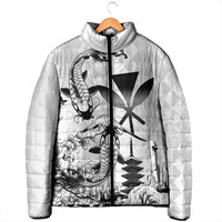 Japan And Hawaii Padded Jacket Sakura Koi Fish Hawaiian Lei Kanaka LT14 - Polynesian Pride
