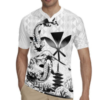 Japan And Hawaii Rugby Jersey Sakura Koi Fish Hawaiian Lei Kanaka LT14 - Polynesian Pride