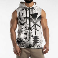 Japan And Hawaii Sleeveless Zip Hoodie Sakura Koi Fish Hawaiian Lei Kanaka LT14 - Polynesian Pride