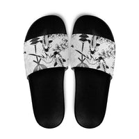 Japan And Hawaii Slide Sandals Sakura Koi Fish Hawaiian Lei Kanaka - Polynesian Pride
