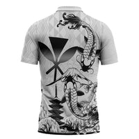 Japan And Hawaii Zipper Polo Shirt Sakura Koi Fish Hawaiian Lei Kanaka LT14 - Polynesian Pride
