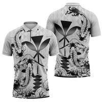 Japan And Hawaii Zipper Polo Shirt Sakura Koi Fish Hawaiian Lei Kanaka LT14 - Polynesian Pride