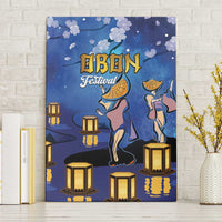 Japan Obon Festival Canvas Wall Art Sakura Lanterns With Bon Dance LT14 Without Frame Blue - Polynesian Pride