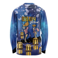 Japan Obon Festival Long Sleeve Shirt Sakura Lanterns With Bon Dance LT14 - Polynesian Pride