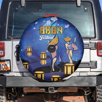 Japan Obon Festival Spare Tire Cover Sakura Lanterns With Bon Dance - Polynesian Pride