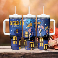 Japan Obon Festival Tumbler With Handle Sakura Lanterns With Bon Dance - Polynesian Pride