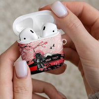 Personalised Japan Samurai Warrior AirPods Case Japanese Cherry Blossom Polynesian Pattern - Polynesian Pride