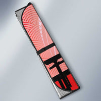 Personalised Japan Samurai Warrior Auto Sun Shade Japanese Cherry Blossom Polynesian Pattern LT14 - Polynesian Pride