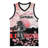 Personalised Japan Samurai Warrior Basketball Jersey Japanese Cherry Blossom Polynesian Pattern LT14 Unisex Pink - Polynesian Pride