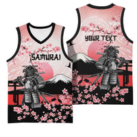 Personalised Japan Samurai Warrior Basketball Jersey Japanese Cherry Blossom Polynesian Pattern LT14 - Polynesian Pride