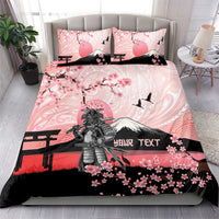 Personalised Japan Samurai Warrior Bedding Set Japanese Cherry Blossom Polynesian Pattern - Polynesian Pride