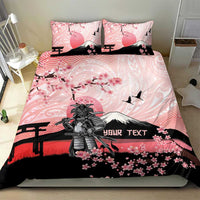 Personalised Japan Samurai Warrior Bedding Set Japanese Cherry Blossom Polynesian Pattern - Polynesian Pride