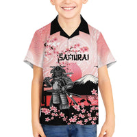 Personalised Japan Samurai Warrior Family Matching Off The Shoulder Long Sleeve Dress and Hawaiian Shirt Japanese Cherry Blossom Polynesian Pattern - Polynesian Pride