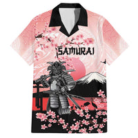Personalised Japan Samurai Warrior Family Matching Off Shoulder Maxi Dress and Hawaiian Shirt Japanese Cherry Blossom Polynesian Pattern LT14 Dad's Shirt - Short Sleeve Pink - Polynesian Pride
