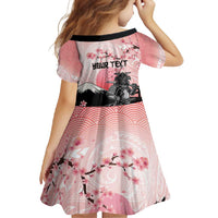 Personalised Japan Samurai Warrior Family Matching Short Sleeve Bodycon Dress and Hawaiian Shirt Japanese Cherry Blossom Polynesian Pattern - Polynesian Pride