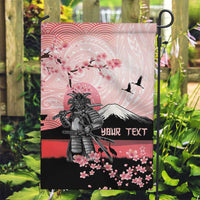Personalised Japan Samurai Warrior Garden Flag Japanese Cherry Blossom Polynesian Pattern - Polynesian Pride