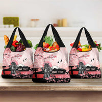 Personalised Japan Samurai Warrior Grocery Bag Japanese Cherry Blossom Polynesian Pattern LT14 3-pack One Size Pink - Polynesian Pride