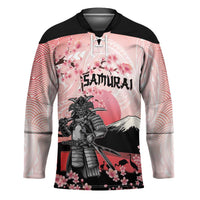 Personalised Japan Samurai Warrior Hockey Jersey Japanese Cherry Blossom Polynesian Pattern - Polynesian Pride