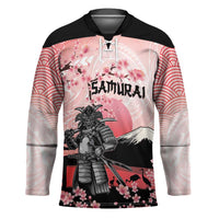 Personalised Japan Samurai Warrior Hockey Jersey Japanese Cherry Blossom Polynesian Pattern LT14 Unisex Pink - Polynesian Pride