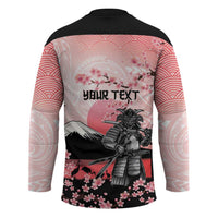 Personalised Japan Samurai Warrior Hockey Jersey Japanese Cherry Blossom Polynesian Pattern LT14 - Polynesian Pride