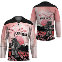 Personalised Japan Samurai Warrior Hockey Jersey Japanese Cherry Blossom Polynesian Pattern LT14 - Polynesian Pride