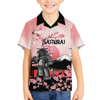 Personalised Japan Samurai Warrior Kid Hawaiian Shirt Japanese Cherry Blossom Polynesian Pattern - Polynesian Pride