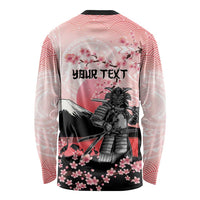 Personalised Japan Samurai Warrior Long Sleeve Shirt Japanese Cherry Blossom Polynesian Pattern LT14 - Polynesian Pride