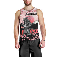 Personalised Japan Samurai Warrior Men Tank Top Japanese Cherry Blossom Polynesian Pattern LT14 - Polynesian Pride