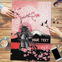 Personalised Japan Samurai Warrior Puzzle Japanese Cherry Blossom Polynesian Pattern LT14 Pink - Polynesian Pride