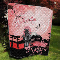 Personalised Japan Samurai Warrior Quilt Japanese Cherry Blossom Polynesian Pattern - Polynesian Pride