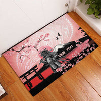 Personalised Japan Samurai Warrior Rubber Doormat Japanese Cherry Blossom Polynesian Pattern LT14 - Polynesian Pride