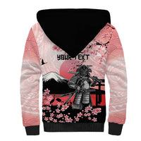 Personalised Japan Samurai Warrior Sherpa Hoodie Japanese Cherry Blossom Polynesian Pattern LT14 - Polynesian Pride
