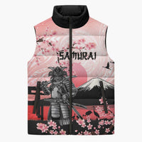 Personalised Japan Samurai Warrior Sleeveless Puffer Jacket Japanese Cherry Blossom Polynesian Pattern LT14 Unisex Pink - Polynesian Pride