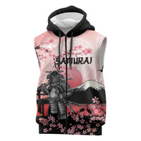 Personalised Japan Samurai Warrior Sleeveless Zip Hoodie Japanese Cherry Blossom Polynesian Pattern LT14 Pink - Polynesian Pride
