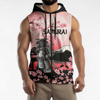 Personalised Japan Samurai Warrior Sleeveless Zip Hoodie Japanese Cherry Blossom Polynesian Pattern LT14 - Polynesian Pride