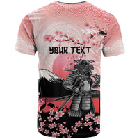 Personalised Japan Samurai Warrior T Shirt Japanese Cherry Blossom Polynesian Pattern - Polynesian Pride