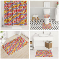 Hawaii Kahili Palaka Motifs Bathroom Set Hawaiian Honohono Pikake Lei