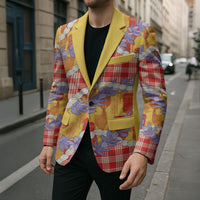 Hawaii Kahili Palaka Motifs Blazer Hawaiian Honohono Pikake Lei